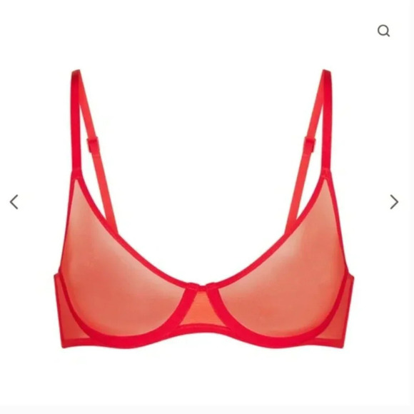 SKIMS ULTRA FINE‎ MESH UNDERWIRE SCOOP BRA Poppy size 44A Color SOLD OUT - Picture 9 of 9